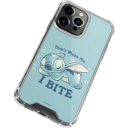Disney Lilo and Stitch Dont Wake Me I Bite iPhone 14 Pro Clear Case
